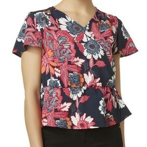 multicolor floral peplum top, size Petite XL